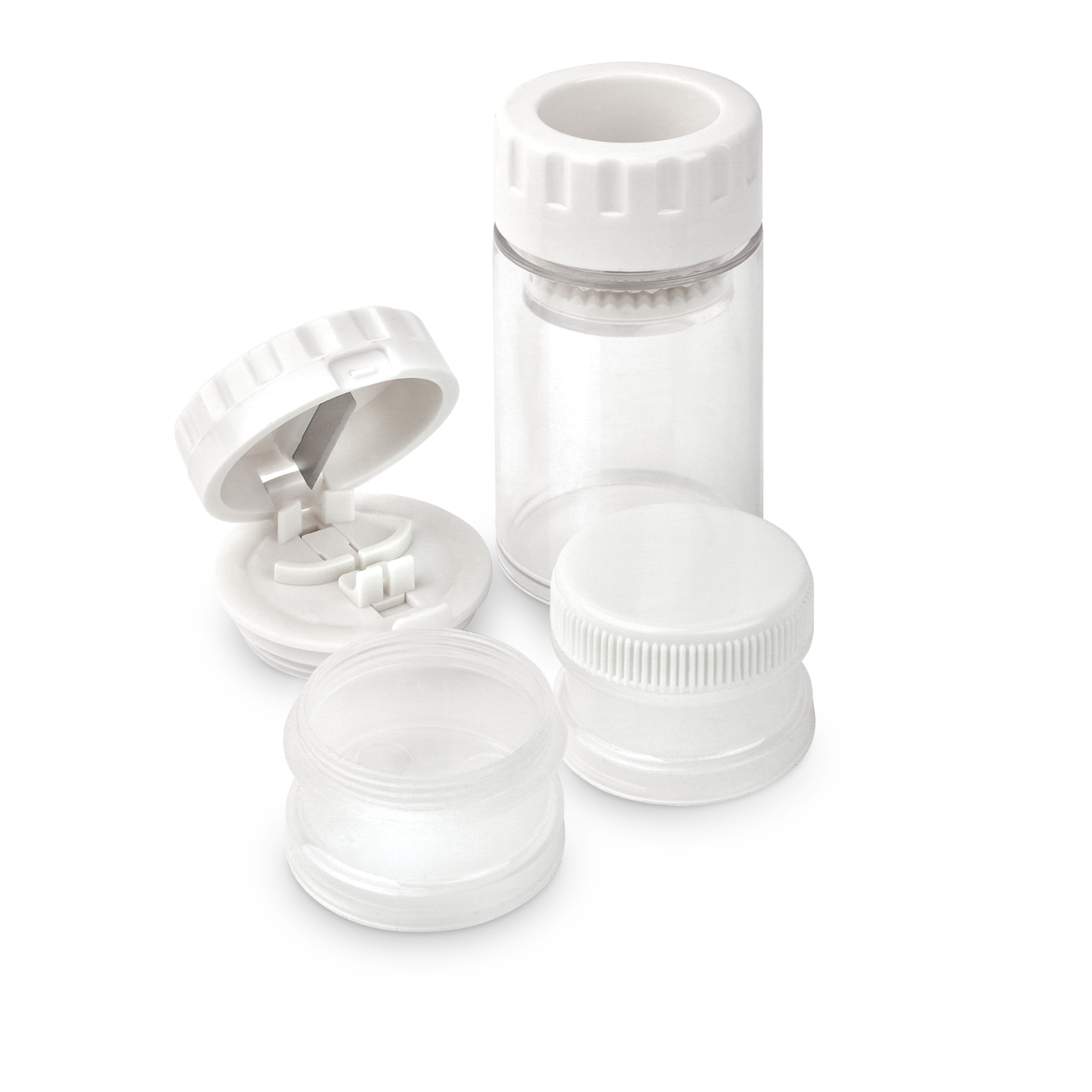 Ideas in Motion VitaMedCase Pill Organizer with Cutter & Grinder – Portable Medication Case for Pills, Vitamins & Supplements (Model VMC-12-4463)